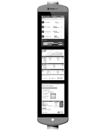 Papercast - Eigenständige Displays - 13 Zoll dreifach - Digital Signage-Lösung
