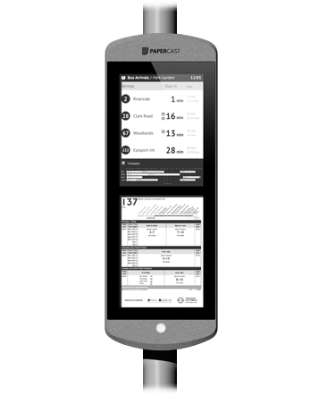 Papercast - Eigenständige Displays - 13 Zoll doppelt - Digital Signage-Lösung