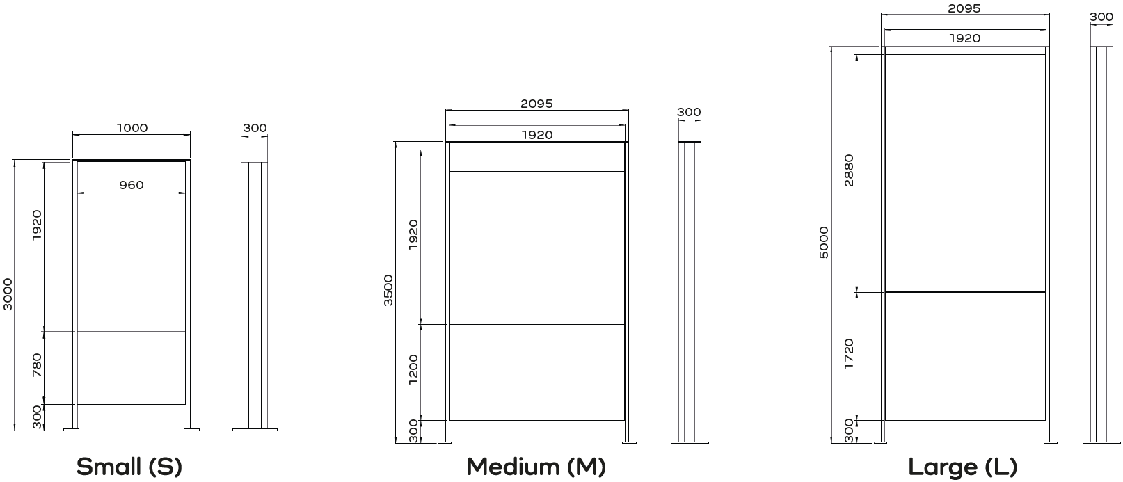 digitalSIGNAGE Smart Terminal XTS-LED-Pylon-Outdoor  Abmessungen
